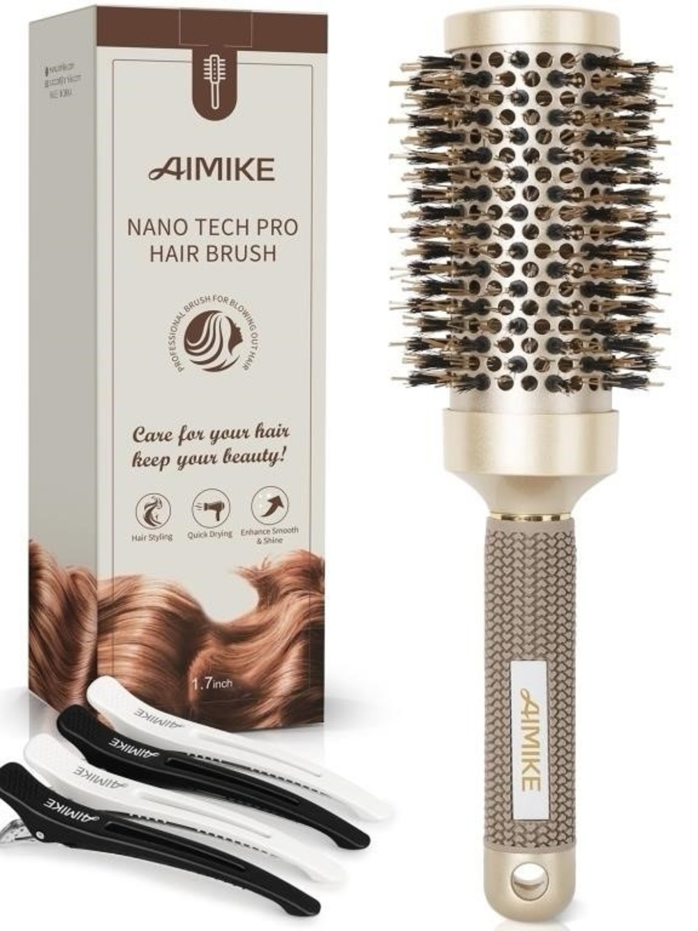 Gold Nano Tech Pro Round Hair Brush - 1.7 inch